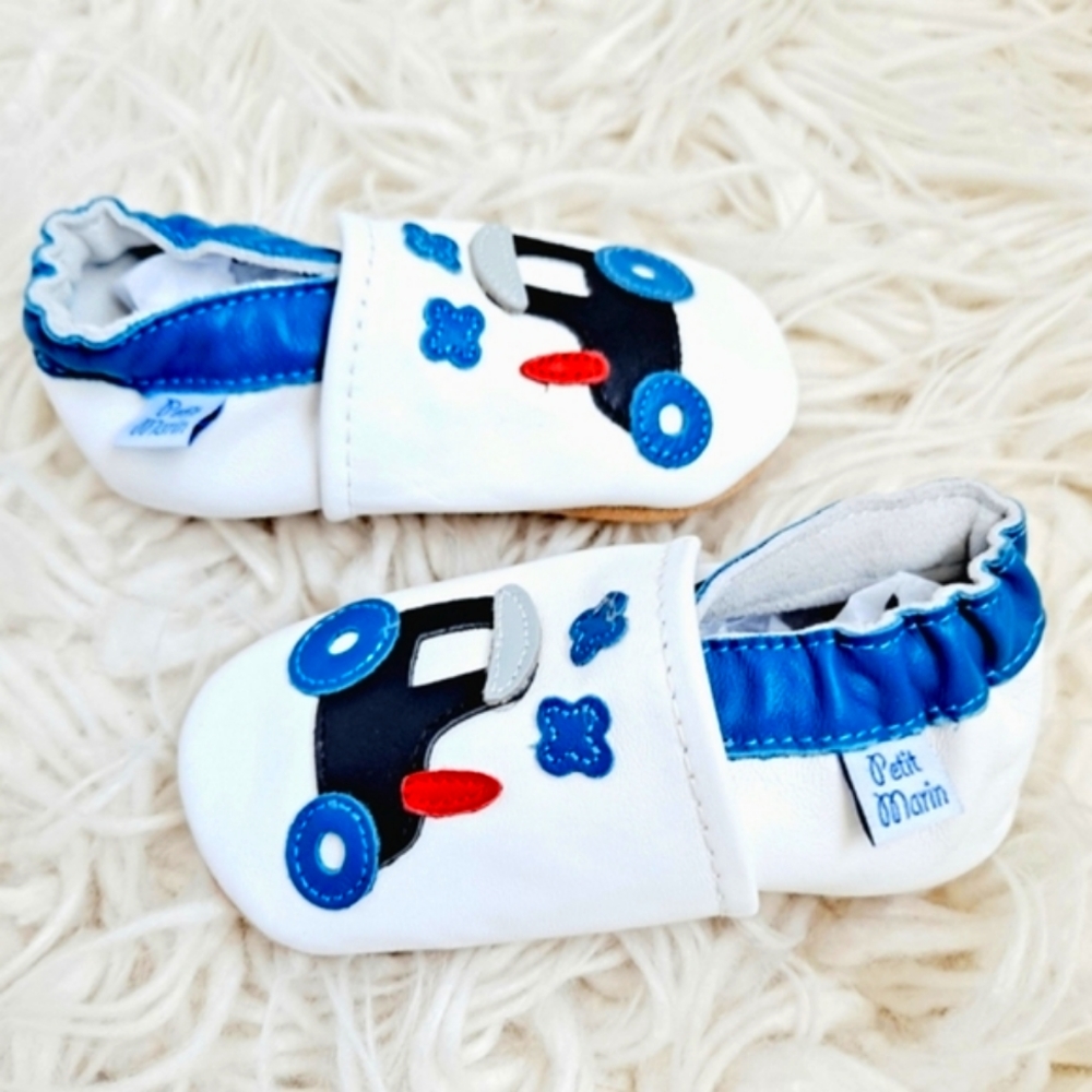 Petit Marin ChooChoo Leather Walkers - Baby Size 4/5 - Picture 4 of 7